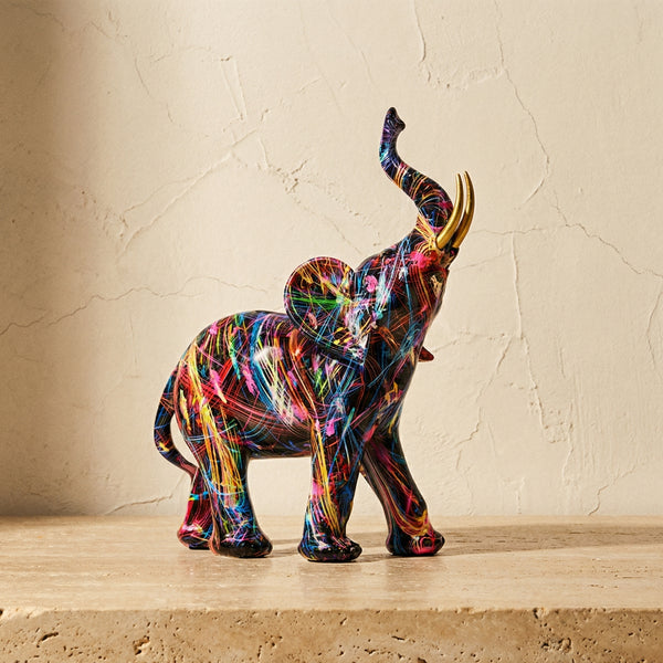 Colorful Elephant Sculpture in Resin Art-Home Decor > Sculptures & Figurines-casanuva-casanuva
