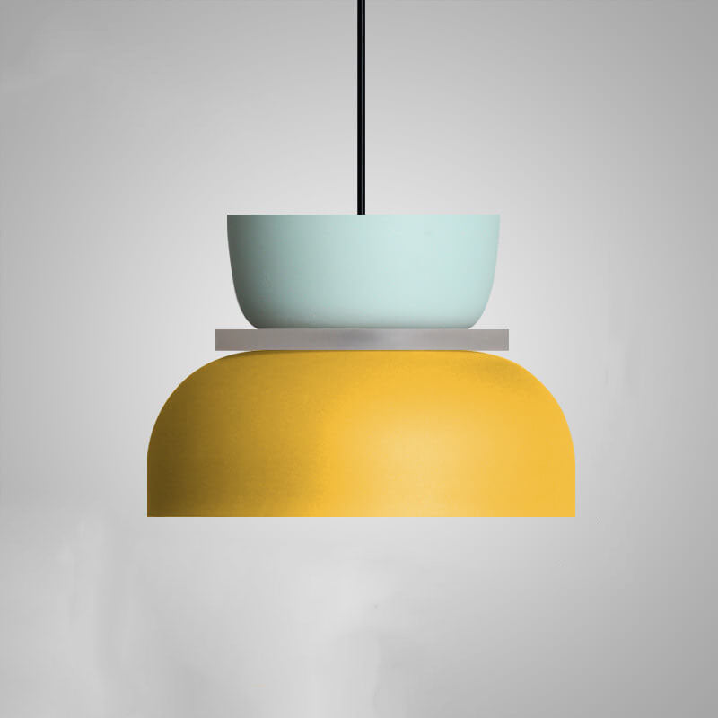 Colorful LED Pendant Light-Lighting > Pendant Lights-casanuva-Large-Cyan&Yellow-100V-120V-casanuva