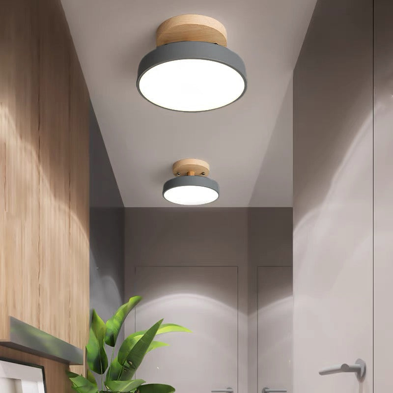 Colorful LED Semi-flush Ceiling Light-Lighting > Ceiling Lights-casanuva-Gray-D18*H10CM-Neutral Light-casanuva