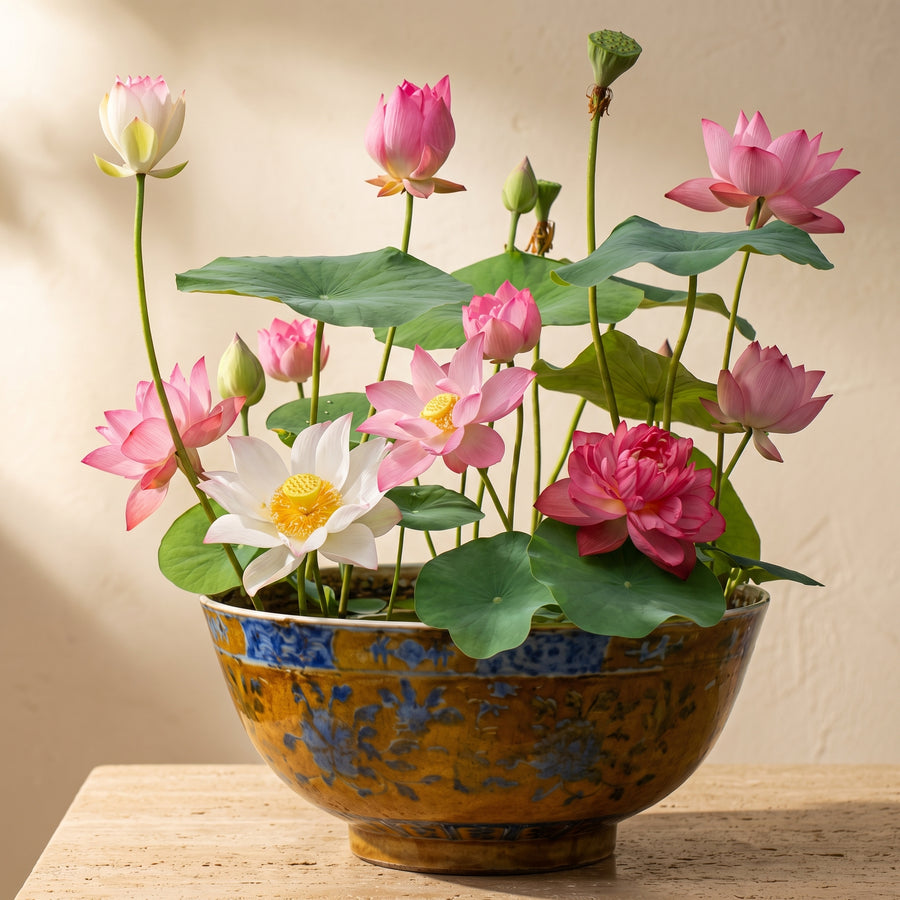 Colorful Lotus Bonsai Seeds Pack of 10-Home & Garden-casanuva-casanuva