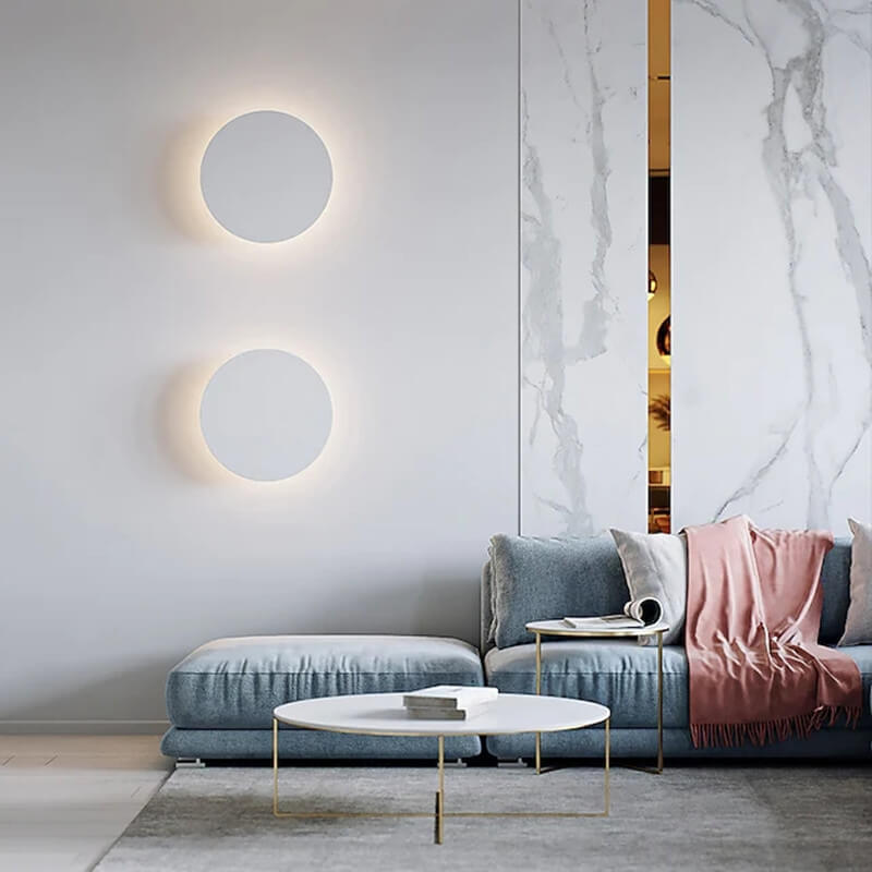 Colorful Round Iron LED Wall Sconce Lamp-Lighting > Wall Lights-casanuva-Small-Infinitely Dimmable-White & 100V-120V-casanuva