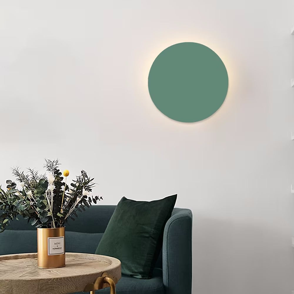 Colorful Round Iron LED Wall Sconce Lamp-Lighting > Wall Lights-casanuva-Small-Warm Light (3000K)-Green & 220V-240V-casanuva