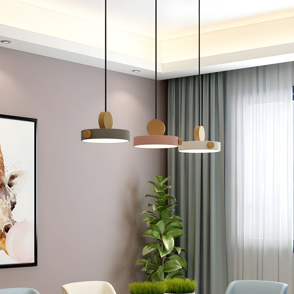 Colorful Wood LED Pendant Light-Lighting > Pendant Lights-casanuva-casanuva
