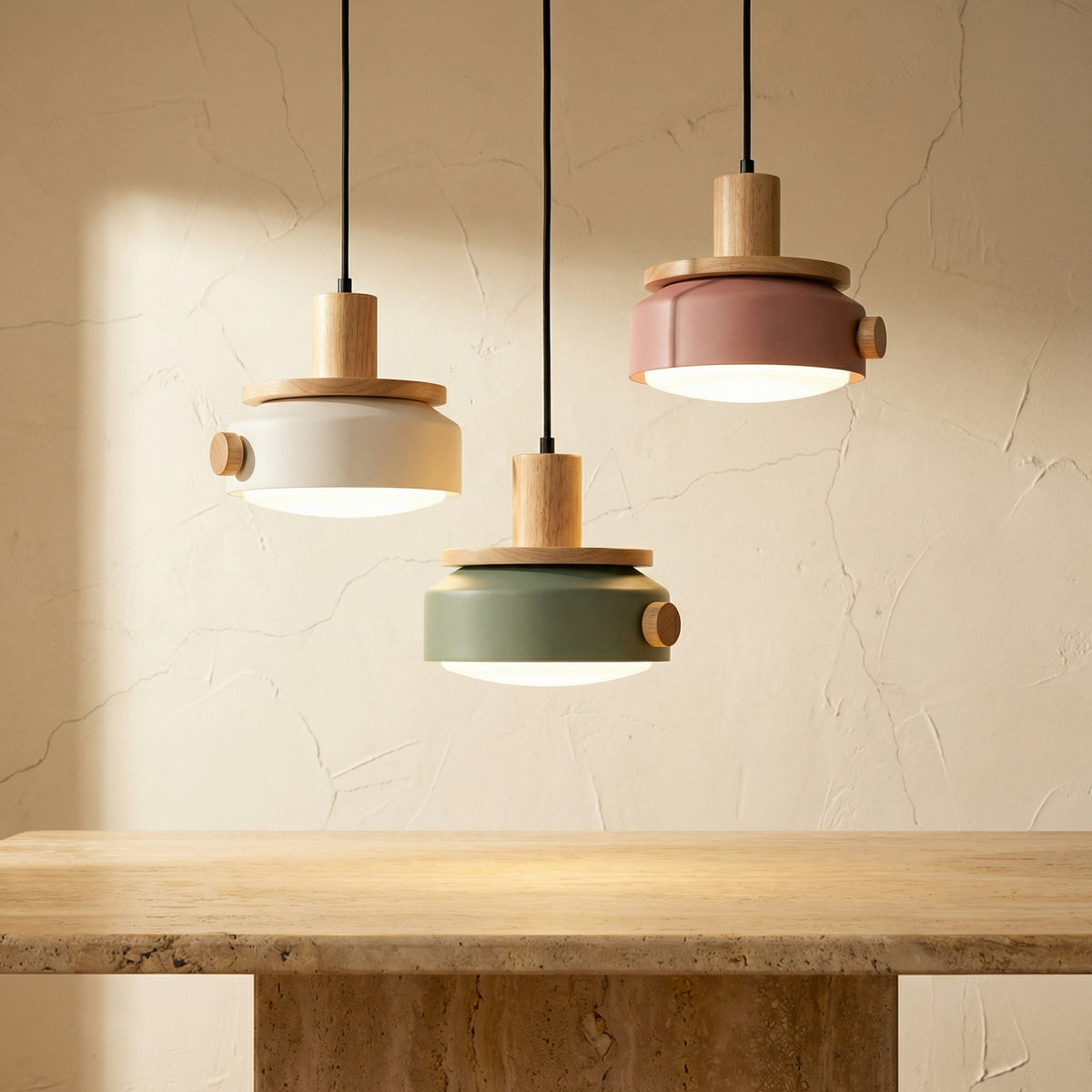 Colorful Wood LED Pendant Light-Lighting > Pendant Lights-casanuva-casanuva