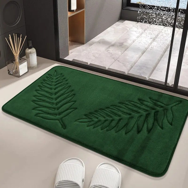 Comfort Bath Mat Set 2 Piece Lush Leaf Design-Bedding & Bath > Bath Mats-casanuva-casanuva