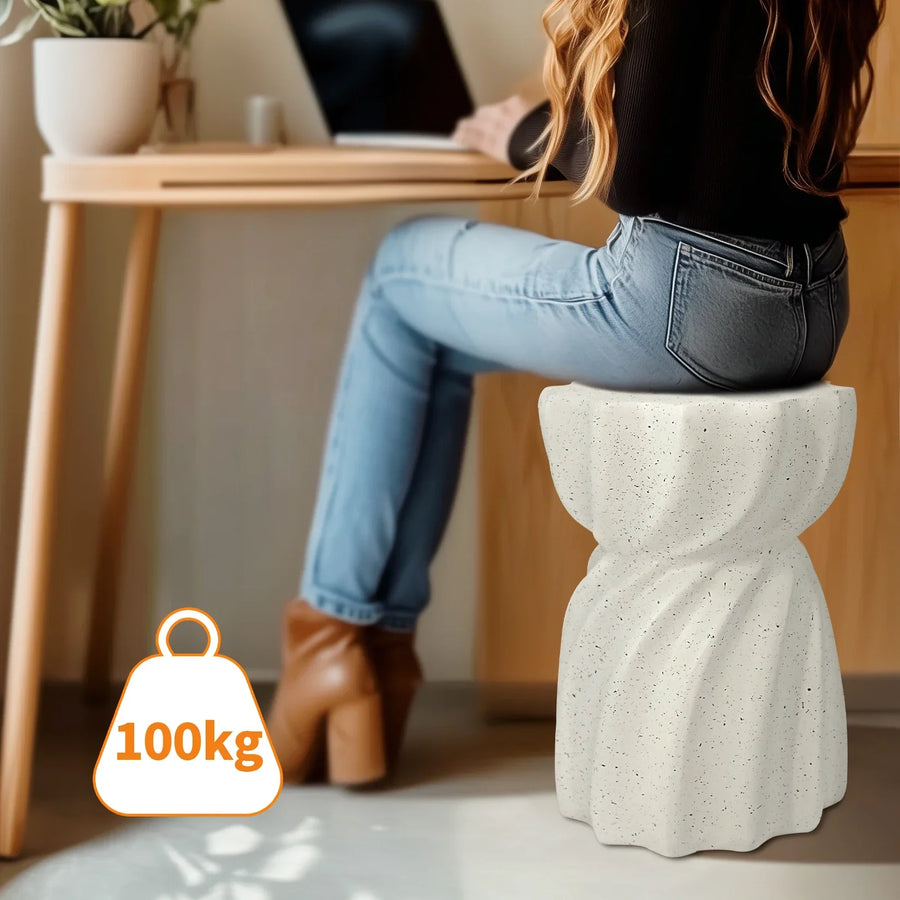 Concrete Side Table Lightweight Hourglass Design Indoor Outdoor Sturdy-Furniture > Side Tables-casanuva-casanuva