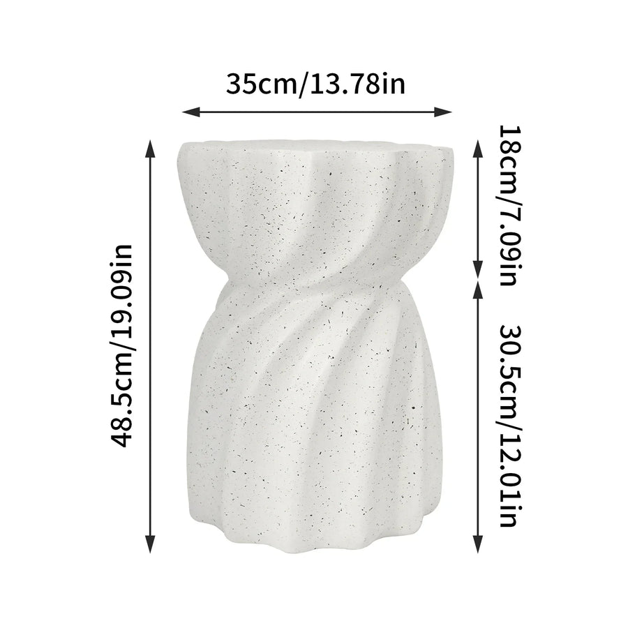 Concrete Side Table Lightweight Hourglass Design Indoor Outdoor Sturdy-Furniture > Side Tables-casanuva-casanuva