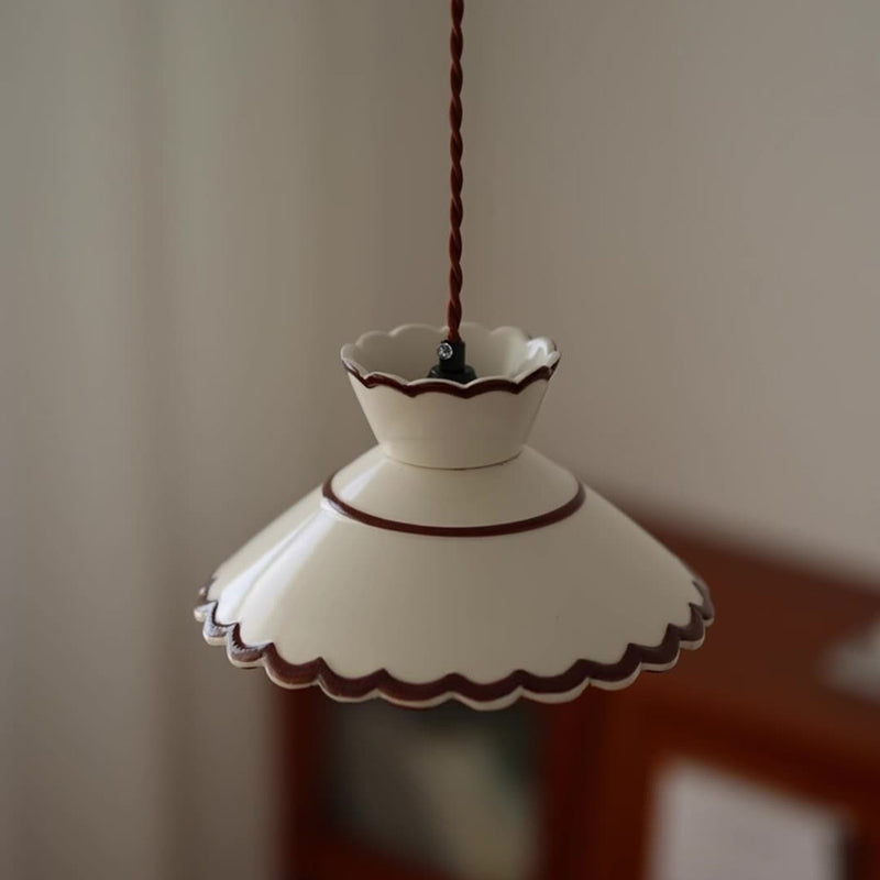 Cone Shaped Ceramic and Iron Pendant Light for Bedroom and Living Room-Lighting > Pendant Lights-casanuva-casanuva