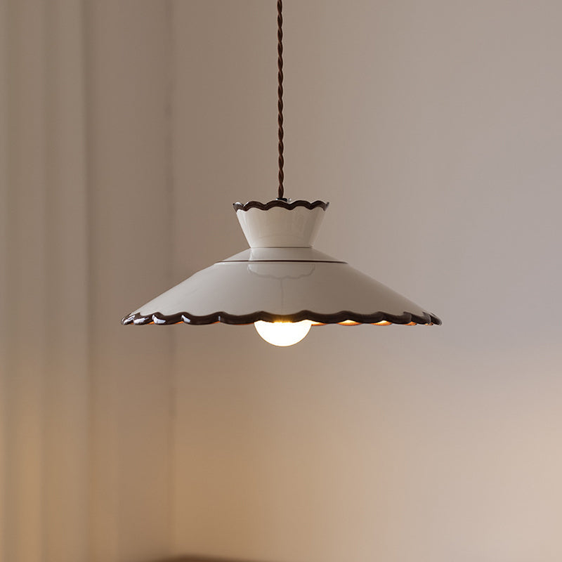 Cone Shaped Ceramic and Iron Pendant Light for Bedroom and Living Room-Lighting > Pendant Lights-casanuva-casanuva