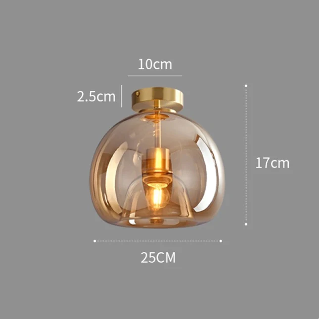 Copper Glass Pendant Light Retro Modern Ceiling Fixture-Lighting > Pendant Lights-casanuva-casanuva