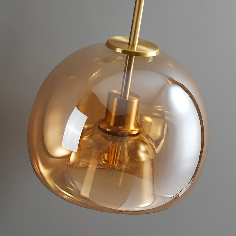 Copper Glass Pendant Light Retro Modern Ceiling Fixture-Lighting > Pendant Lights-casanuva-casanuva