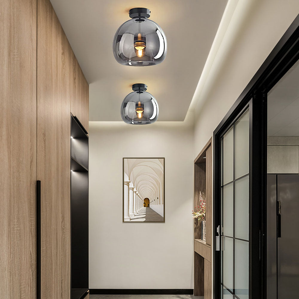 Copper Glass Pendant Light Retro Modern Ceiling Fixture-Lighting > Pendant Lights-casanuva-casanuva