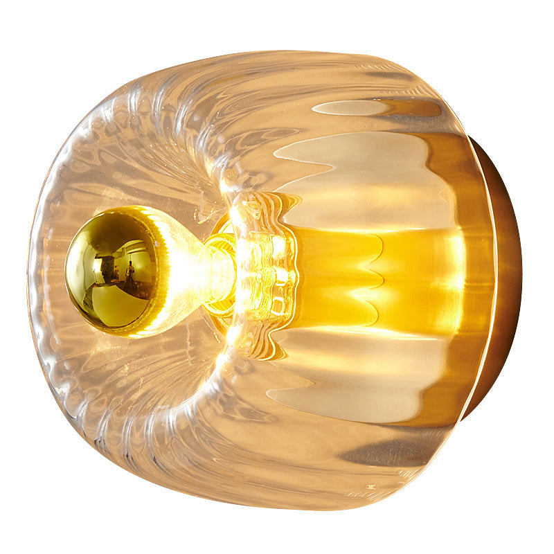 Copper Glass Sun Shape Flush Mount Light 1-Light Dual Purpose-Lighting > Ceiling Lights-casanuva-casanuva