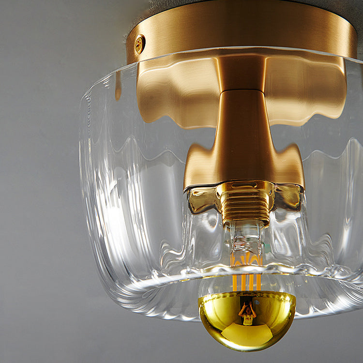 Copper Glass Sun Shape Flush Mount Light 1-Light Dual Purpose-Lighting > Ceiling Lights-casanuva-casanuva