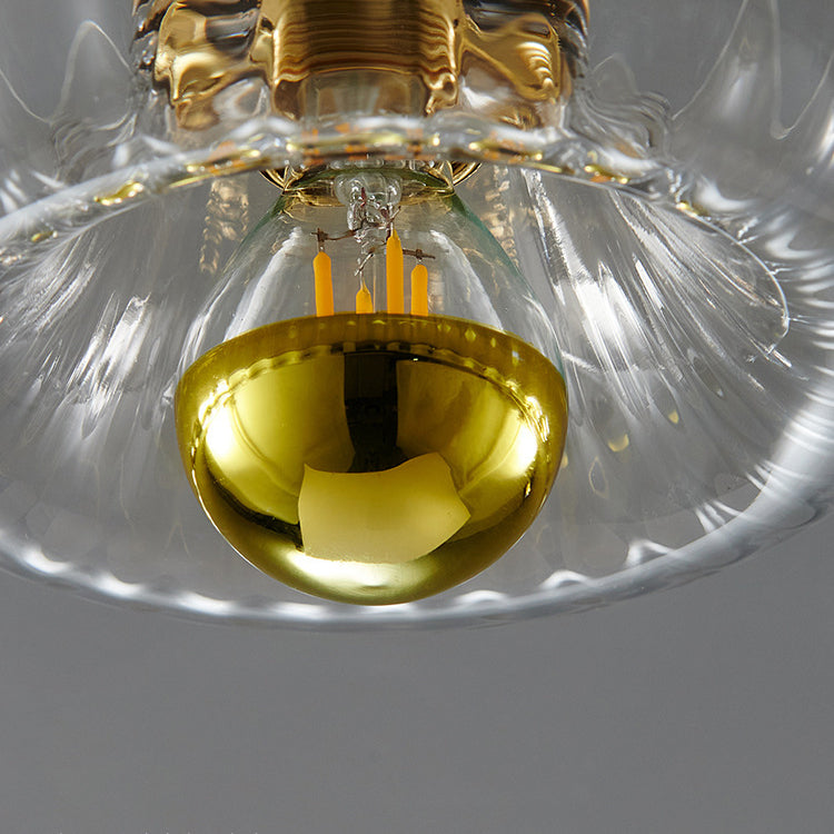 Copper Glass Sun Shape Flush Mount Light 1-Light Dual Purpose-Lighting > Ceiling Lights-casanuva-casanuva