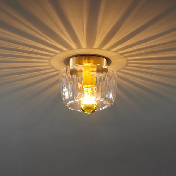 Copper Glass Sun Shape Flush Mount Light 1-Light Dual Purpose-Lighting > Ceiling Lights-casanuva-casanuva