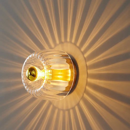 Copper Glass Sun Shape Flush Mount Light 1-Light Dual Purpose-Lighting > Ceiling Lights-casanuva-casanuva