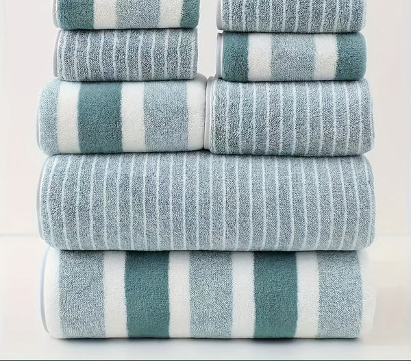 Coral Fleece Bath Towel Set 8 Pieces Soft Quick Dry Towels-Bedding & Bath > Bath Towels-casanuva-casanuva