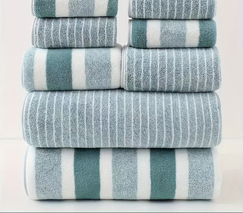 Coral Fleece Bath Towel Set 8 Pieces Soft Quick Dry Towels-Bedding & Bath > Bath Towels-casanuva-casanuva