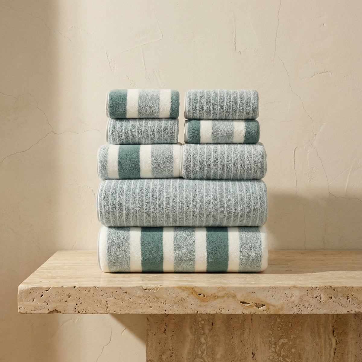 Coral Fleece Bath Towel Set 8 Pieces Soft Quick Dry Towels-Bedding & Bath > Bath Towels-casanuva-casanuva
