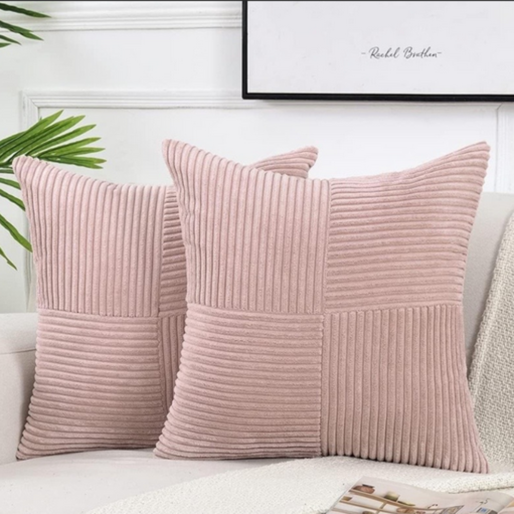 Corduroy Cushion Cover Rustic Texture-Covers & Textiles > Cushion Covers-casanuva-Beige-12"x20"-casanuva
