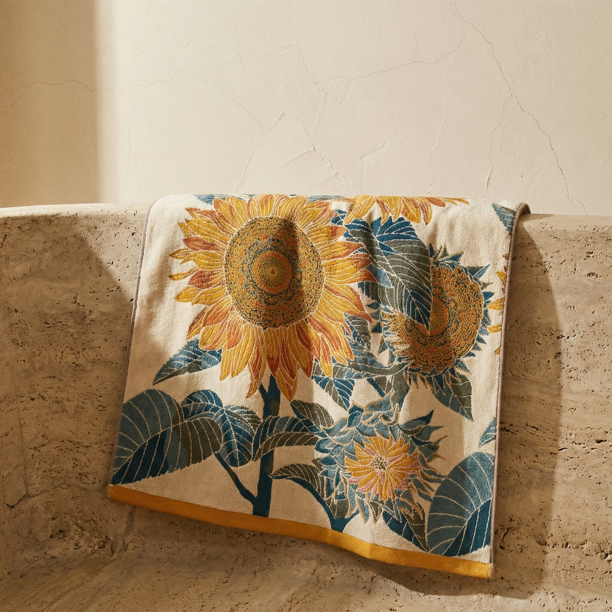 Cotton Bath Towel Savanna Bloom Design-Bedding & Bath > Bath Towels-casanuva-casanuva