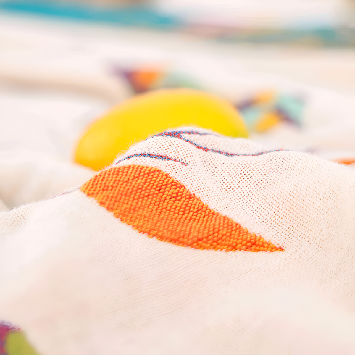 Cotton Blanket with Whimsical Bird Tassels-Bedding & Bath > Blankets-casanuva-casanuva