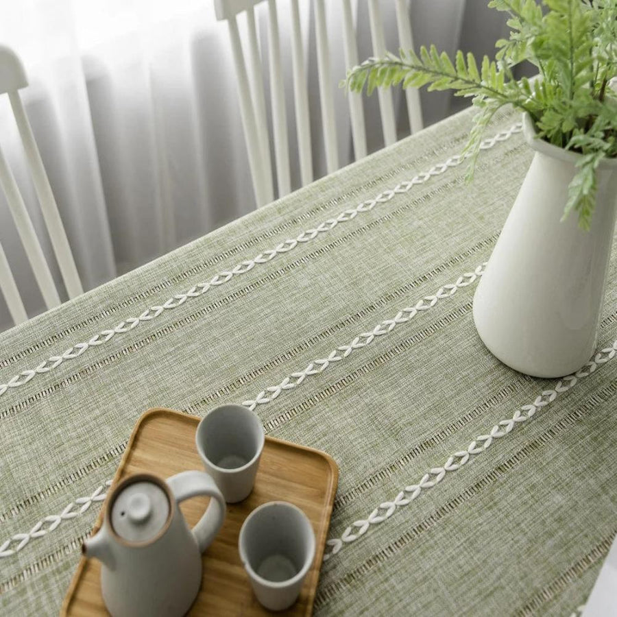 Cotton Linen Tablecloth Elegant Design-Covers & Textiles > Table Cloths-casanuva-casanuva