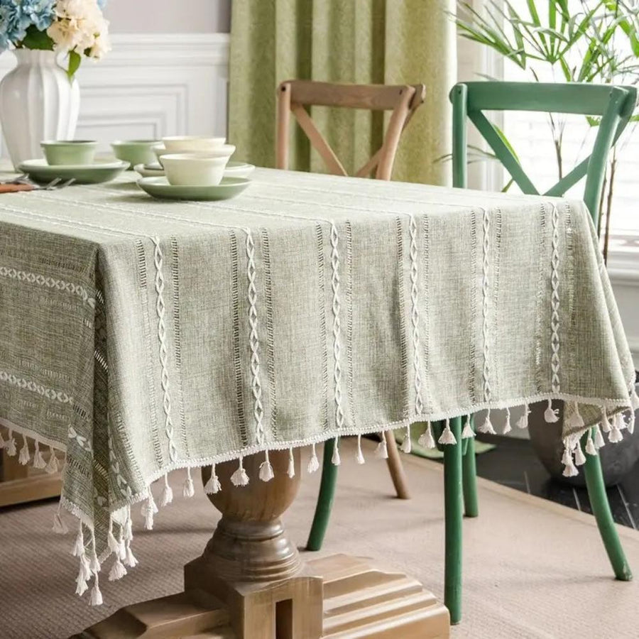 Cotton Linen Tablecloth Elegant Design-Covers & Textiles > Table Cloths-casanuva-casanuva