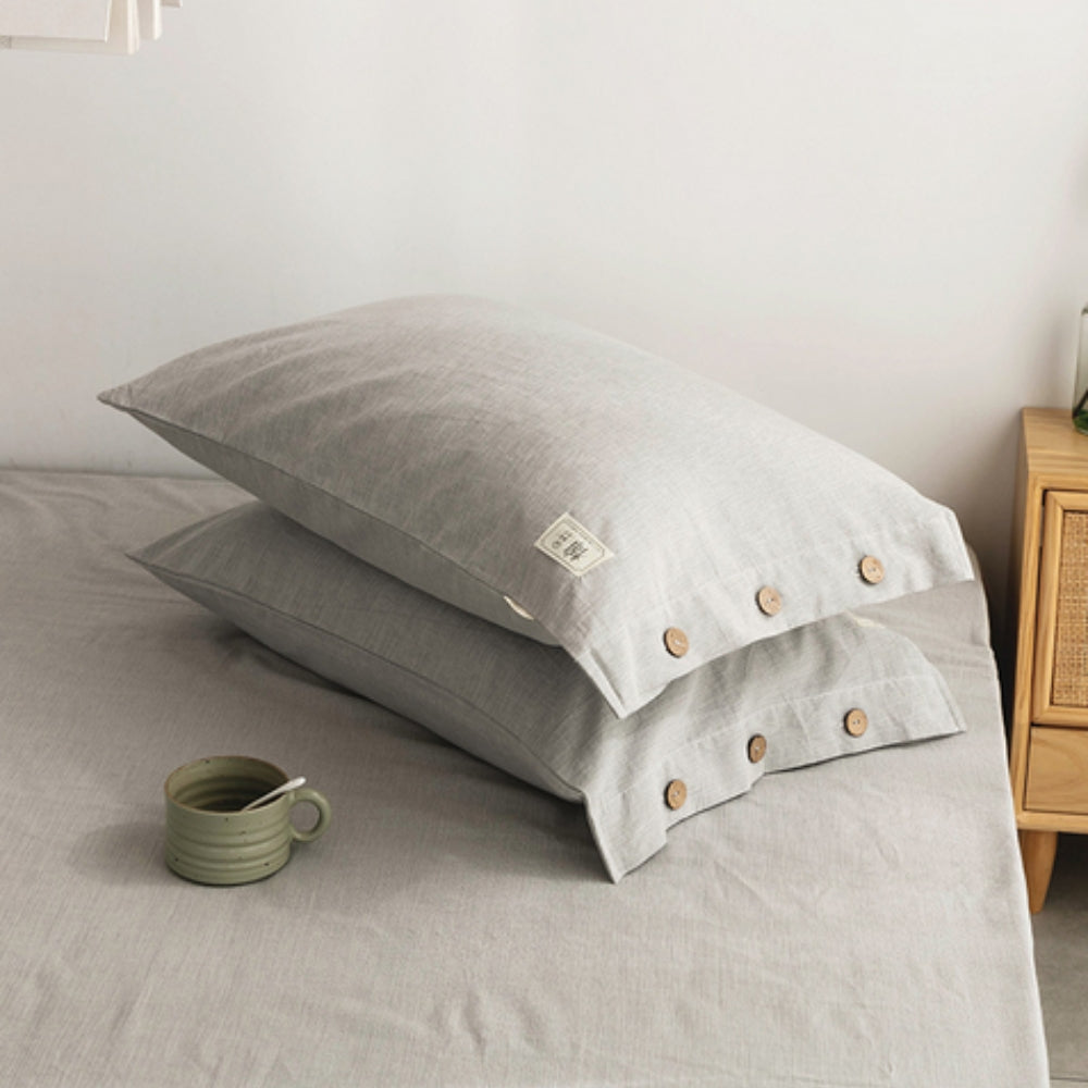Cotton Pillowcases Twin Pack Soft and Breathable-Bedding & Bath > Pillowcases-casanuva-Gray-19"x29"(standard)-casanuva