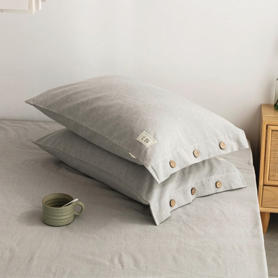 Cotton Pillowcases Twin Pack Soft and Breathable-Bedding & Bath > Pillowcases-casanuva-Gray-19"x29"(standard)-casanuva