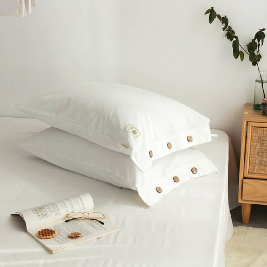 Cotton Pillowcases Twin Pack Soft and Breathable-Bedding & Bath > Pillowcases-casanuva-White-19"x29"(standard)-casanuva
