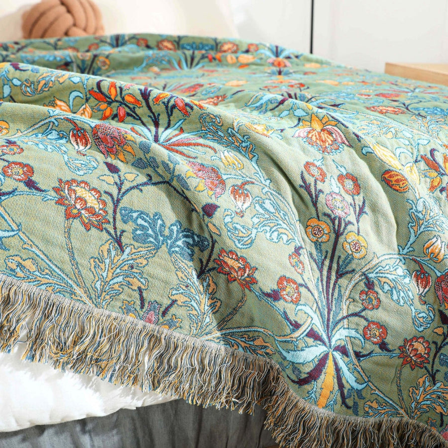 Cotton Reversible Blanket Wild Petal Design-Bedding & Bath > Blankets-casanuva-casanuva