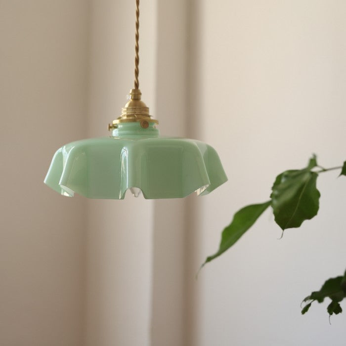 Cream Flower Glass Pendant Light-Lighting > Chandeliers & Pendant Lights-casanuva-casanuva