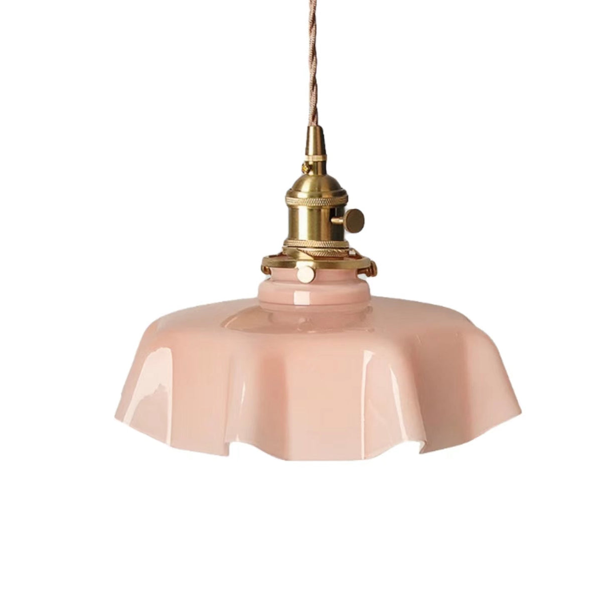 Cream Flower Glass Pendant Light-Lighting > Chandeliers & Pendant Lights-casanuva-Pink-casanuva