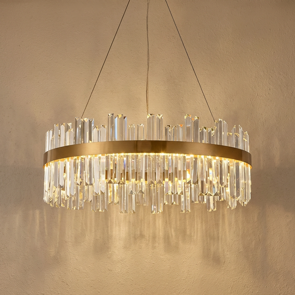 Crystal Chandelier Nordic Style Circular Design-Lighting > Chandeliers & Pendant Lights-casanuva-Gold - 40cm-Warm Light-casanuva