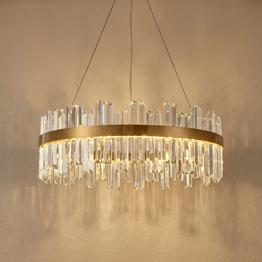 Crystal Chandelier Nordic Style Circular Design-Lighting > Chandeliers & Pendant Lights-casanuva-Gold - 40cm-Warm Light-casanuva