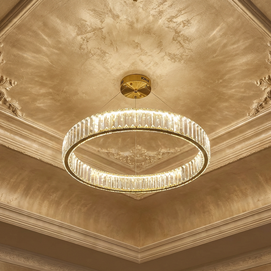 Crystal Circular Hanging Chandelier-Lighting > Chandeliers & Pendant Lights-casanuva-casanuva