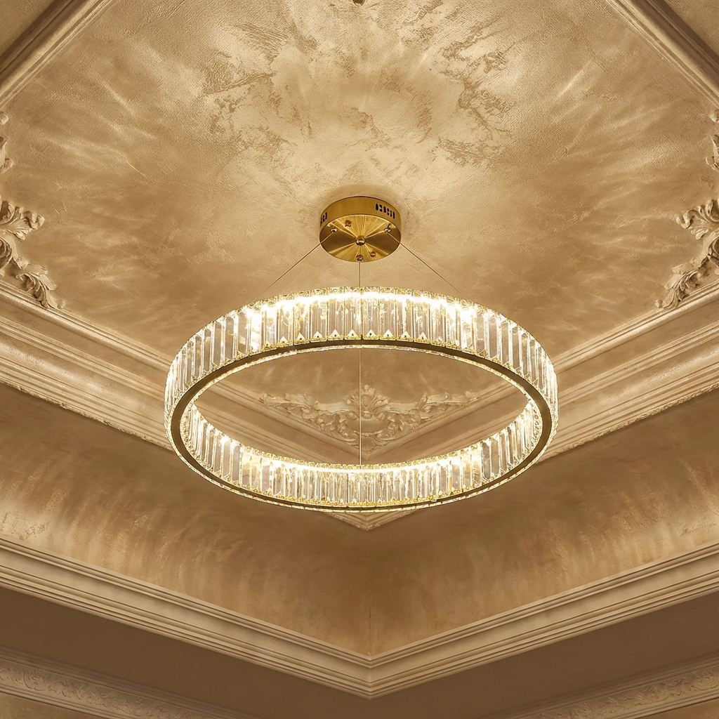 Crystal Circular Hanging Chandelier-Lighting > Chandeliers & Pendant Lights-casanuva-casanuva