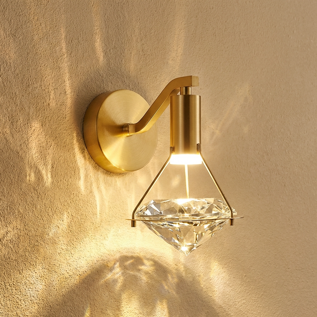 Crystal Diamond Wall Lamp-Lighting > Wall Lights-casanuva-casanuva