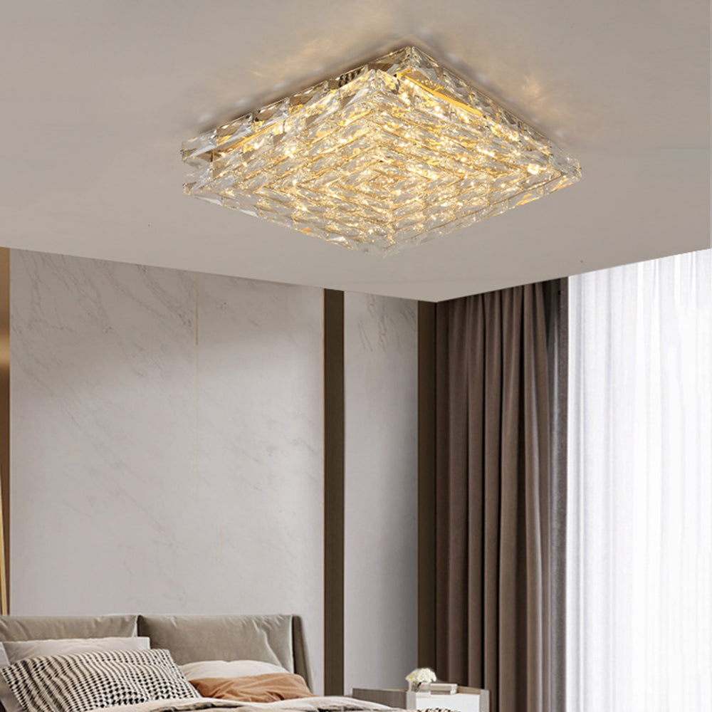 Crystal LED Ceiling Light-Lighting > Ceiling Lights-casanuva-Gold-2 layers-D50*H8cm-Stepless Dimmable by remo-casanuva