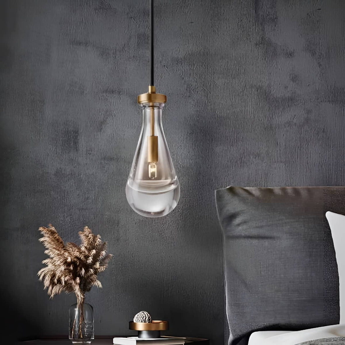 Crystal Raindrop Copper Pendant Light-Lighting > Chandeliers & Pendant Lights-casanuva-casanuva