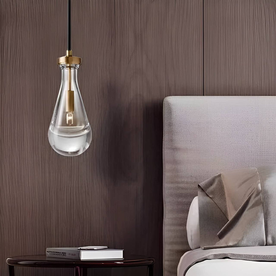 Crystal Raindrop Copper Pendant Light-Lighting > Chandeliers & Pendant Lights-casanuva-casanuva