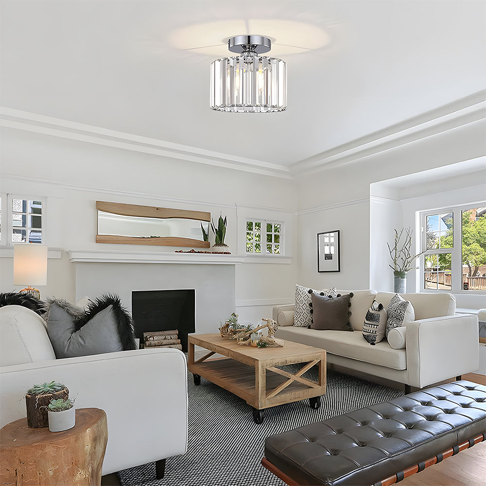 Crystal Semi Flush Mount Ceiling Light for Living Room-Lighting > Ceiling Lights-casanuva-casanuva