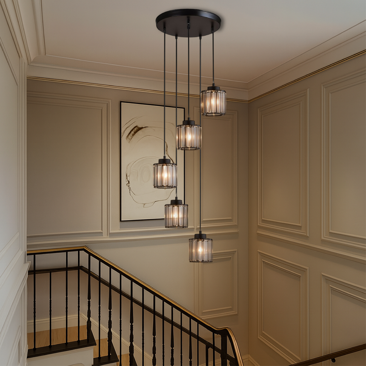 Crystal Stair Chandelier-Lighting > Chandeliers & Pendant Lights-casanuva-casanuva