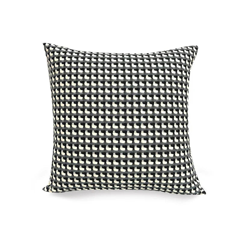 Cushion Contrasting Colors Scandinavian Design Soft Fabric 45x45 cm-Covers & Textiles > Throw Pillows-casanuva-Black-casanuva