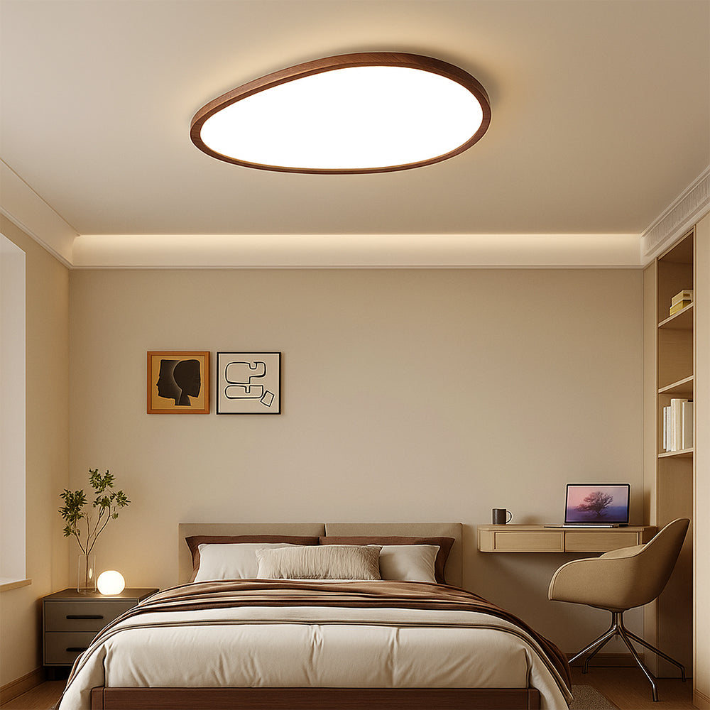 Dark Wooden Ceiling Lamp Ultra Thin Design-Lighting > Pendant Lights-casanuva-39x31cm-casanuva