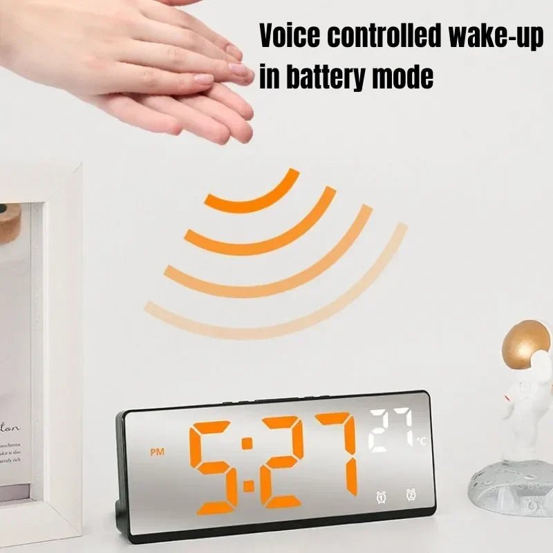 Digital Alarm Clock with Voice Control and Dual Alarm Function-Home Decor > Clocks-casanuva-casanuva