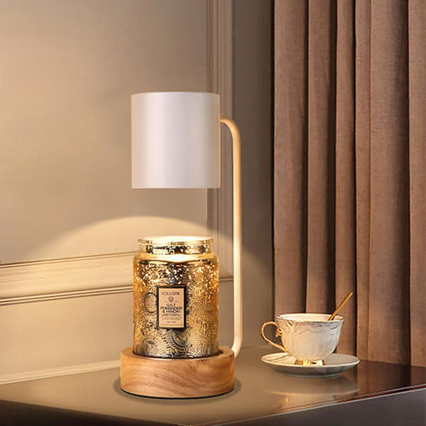 Dimmable Japanese Minimalist Wood Table Lamp with Melting Wax Design-Lighting > Table Lamps-casanuva-casanuva