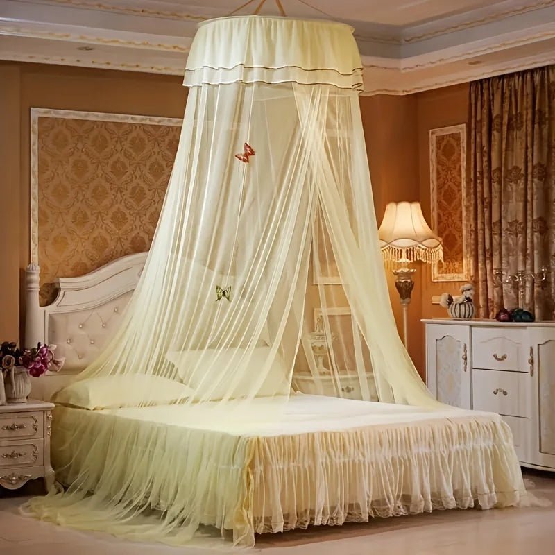 Dome Mosquito Net with Glowing Butterfly Decoration-Bedding & Bath > Bedding Sets-casanuva-Yellow-65 cm-casanuva
